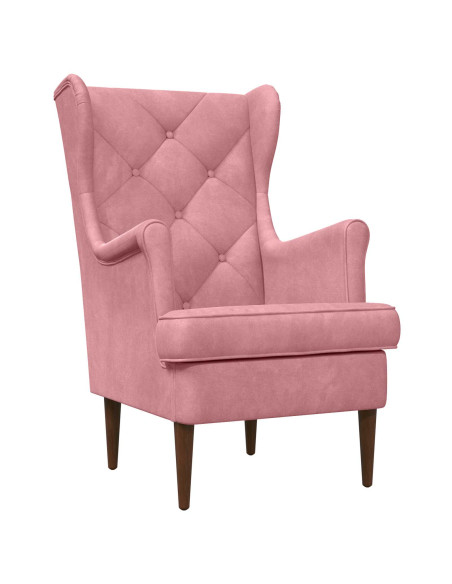 Poltrona con Ottomano 2 pz Rosa Velluto