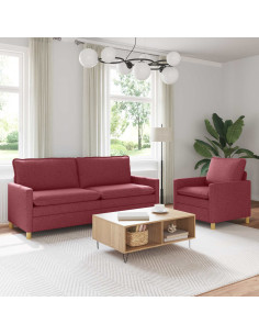 Set di divani 2 pz Rosso Vino Tessuto