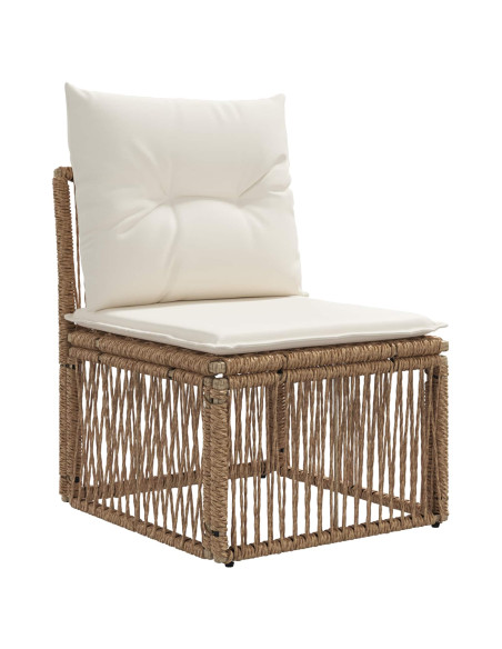 Set Divano da Giardino 13 pz Beige e Bianco Crema polyrattan