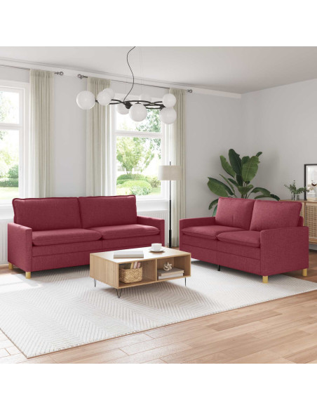 Set di divani 2 pz Rosso Vino Tessuto