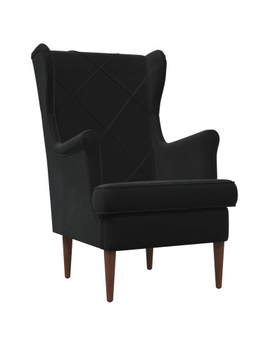 Poltrona con Ottomano 2 pz Nero Velluto