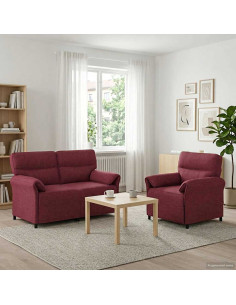 Set di divani 2 pz Rosso Vino Tessuto