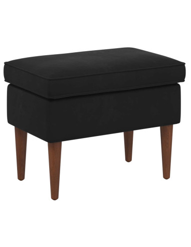 Poltrona con Ottomano 2 pz Nero Velluto
