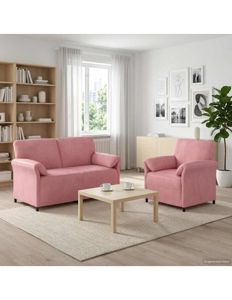 Set di divani 2 pz Rosa Velluto