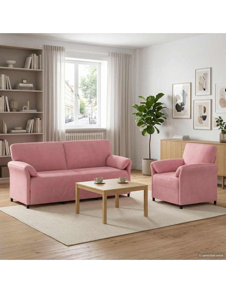 Set di divani 2 pz Rosa Velluto