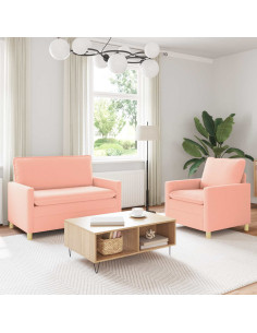 Set di divani 2 pz Rosa Tessuto