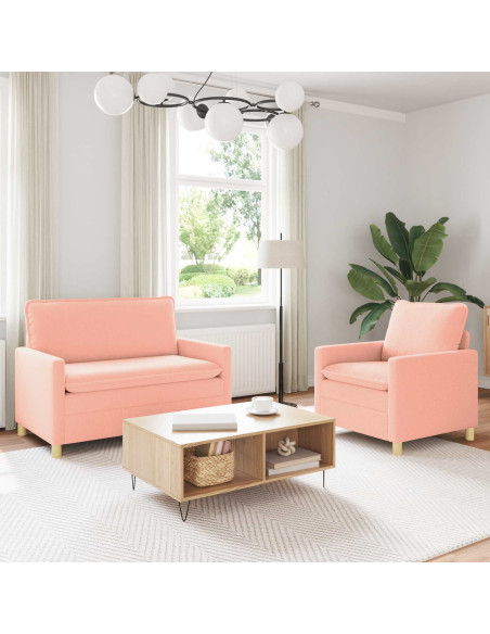 Set di divani 2 pz Rosa Tessuto