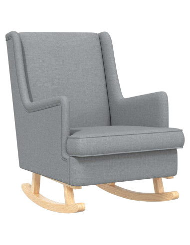 Poltrona con Ottomano 2 pz Grigio Chiaro Tessuto