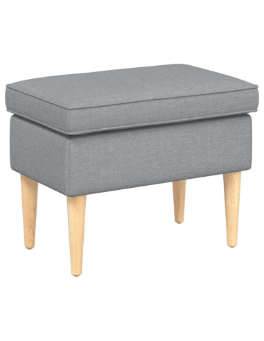 Poltrona con Ottomano 2 pz Grigio Chiaro Tessuto