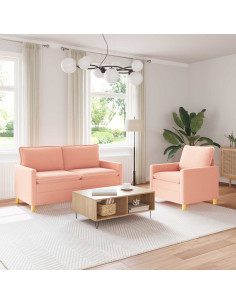 Set di divani 2 pz Rosa Tessuto