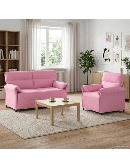 Set di divani 2 pz Rosa Tessuto