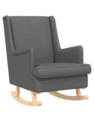 Poltrona con Ottomano 2 pz Grigio Scuro Tessuto