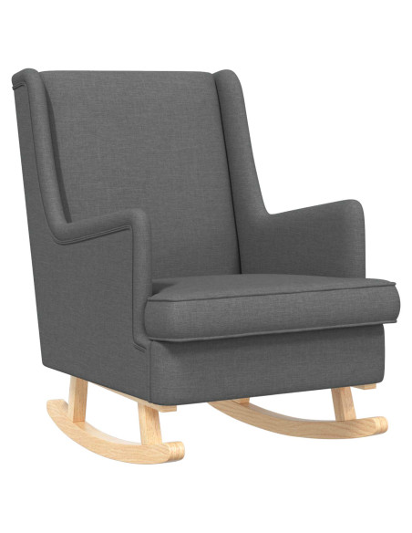 Poltrona con Ottomano 2 pz Grigio Scuro Tessuto