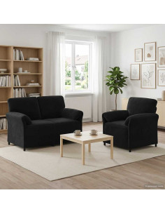 Set di divani 2 pz Nero Velluto