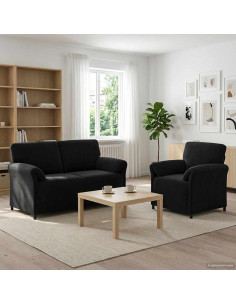 Set di divani 2 pz Nero Velluto