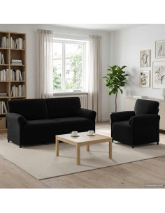 Set di divani 2 pz Nero Velluto