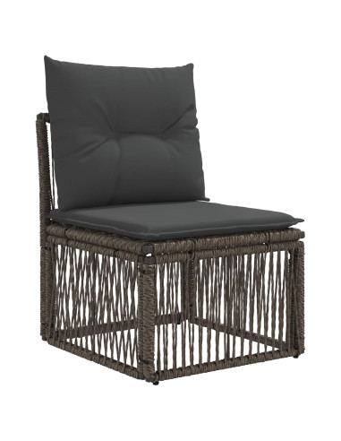 Set Divano da Giardino 14 pz Grigio e Grigio Scuro polyrattan