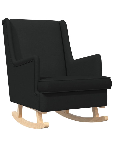Poltrona con Ottomano 2 pz Nero Tessuto