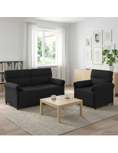 Set di divani 2 pz Nero Tessuto