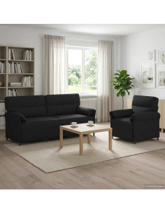 Set di divani 2 pz Nero Tessuto