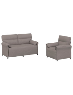 Set di divani 2 pz Tortora Tessuto 2