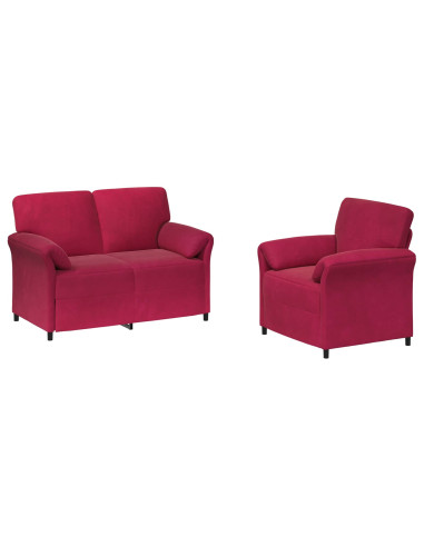 Set di divani 2 pz Rosso Vino Velluto