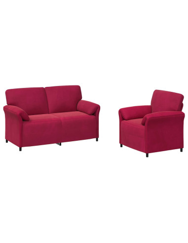Set di divani 2 pz Rosso Vino Velluto