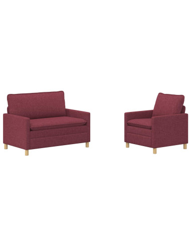 Set di divani 2 pz Rosso Vino Tessuto