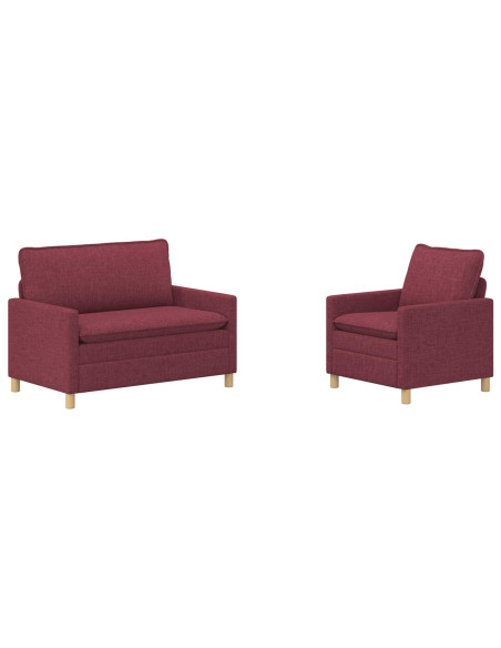 Set di divani 2 pz Rosso Vino Tessuto