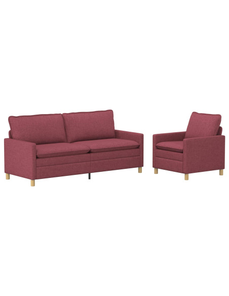 Set di divani 2 pz Rosso Vino Tessuto