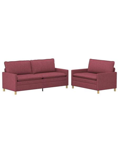 Set di divani 2 pz Rosso Vino Tessuto