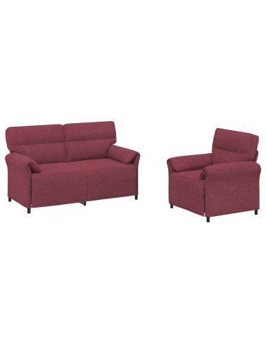 Set di divani 2 pz Rosso Vino Tessuto