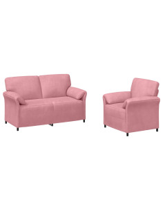 Set di divani 2 pz Rosa Velluto 2
