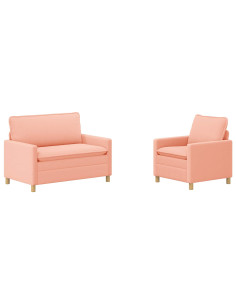 Set di divani 2 pz Rosa Tessuto 2