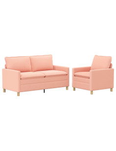 Set di divani 2 pz Rosa Tessuto 2