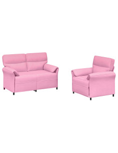 Set di divani 2 pz Rosa Tessuto 2