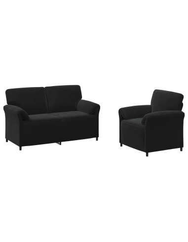 Set di divani 2 pz Nero Velluto