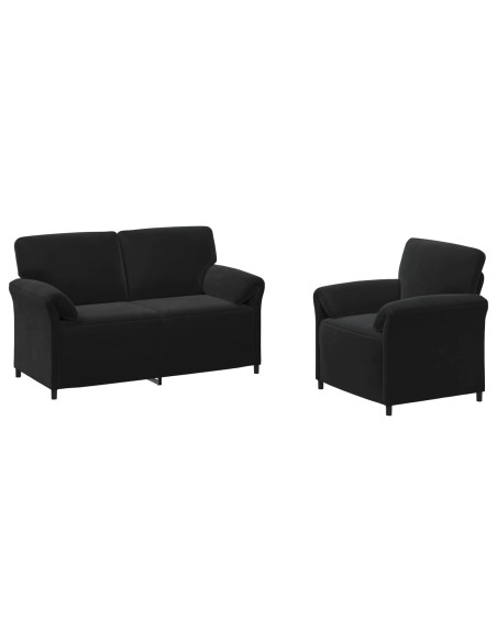 Set di divani 2 pz Nero Velluto