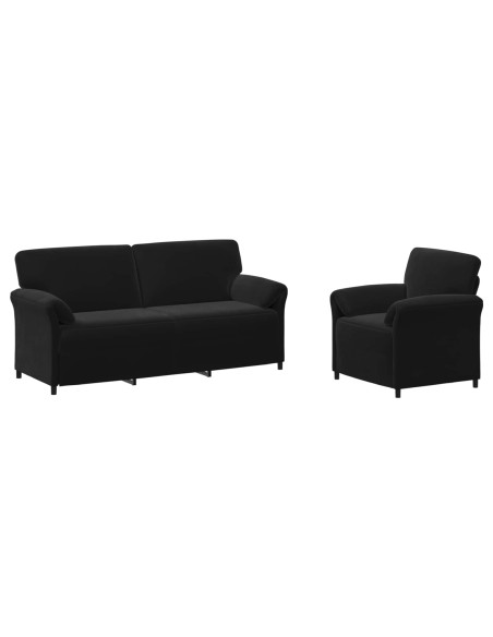 Set di divani 2 pz Nero Velluto