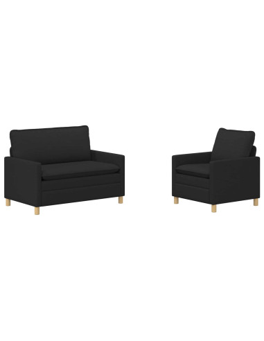 Set di divani 2 pz Nero Tessuto
