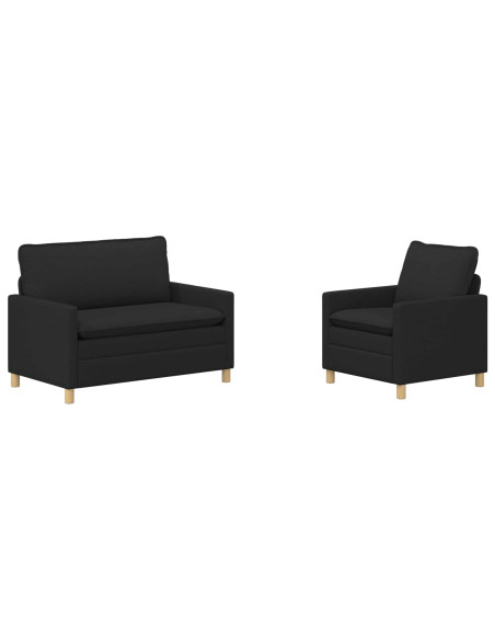 Set di divani 2 pz Nero Tessuto