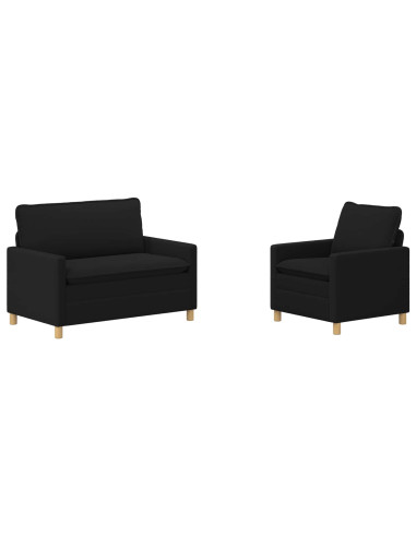 Set di divani 2 pz Nero Tessuto