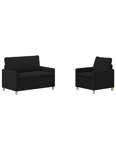 Set di divani 2 pz Nero Tessuto