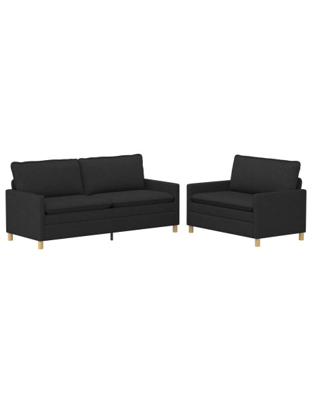 Set di divani 2 pz Nero Tessuto