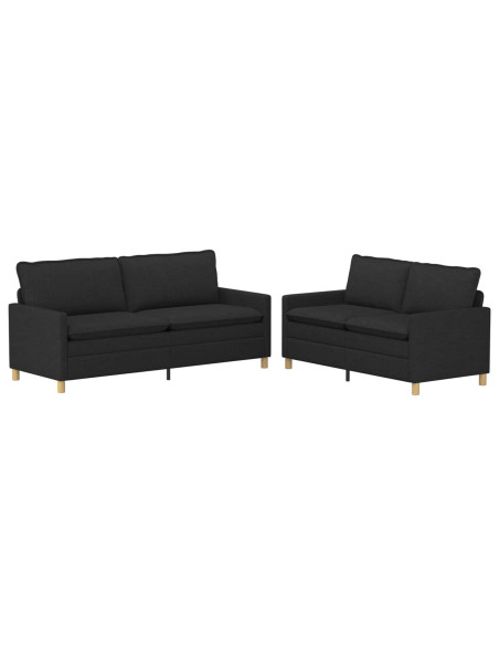Set di divani 2 pz Nero Tessuto