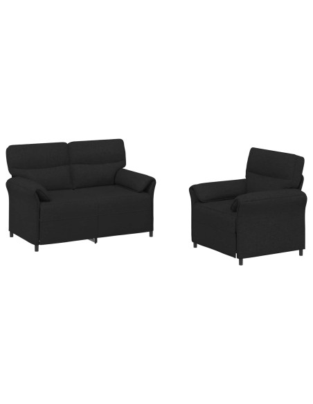 Set di divani 2 pz Nero Tessuto