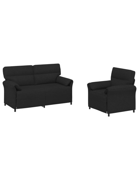 Set di divani 2 pz Nero Tessuto