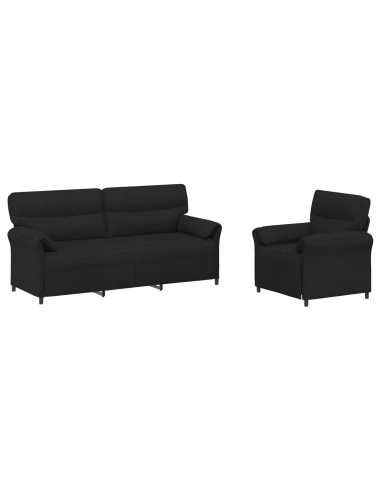 Set di divani 2 pz Nero Tessuto