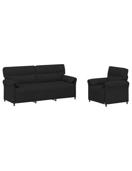 Set di divani 2 pz Nero Tessuto