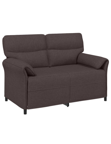 Set di divani 2 pz Marrone Scuro Tessuto